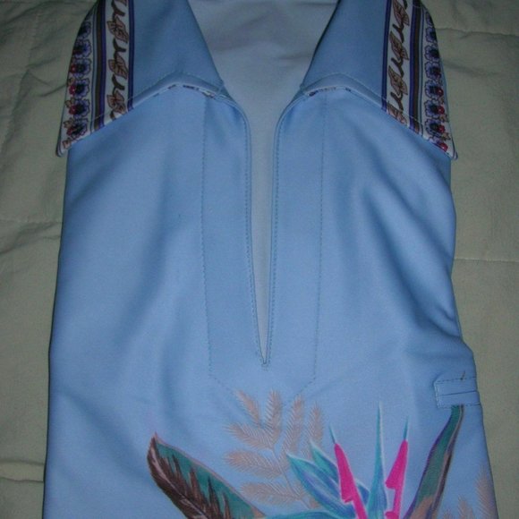 NEW RARE Mens Vintage ALAN STUART IRVING BERLIN Casual Rockabilly Shirt BLUE Med